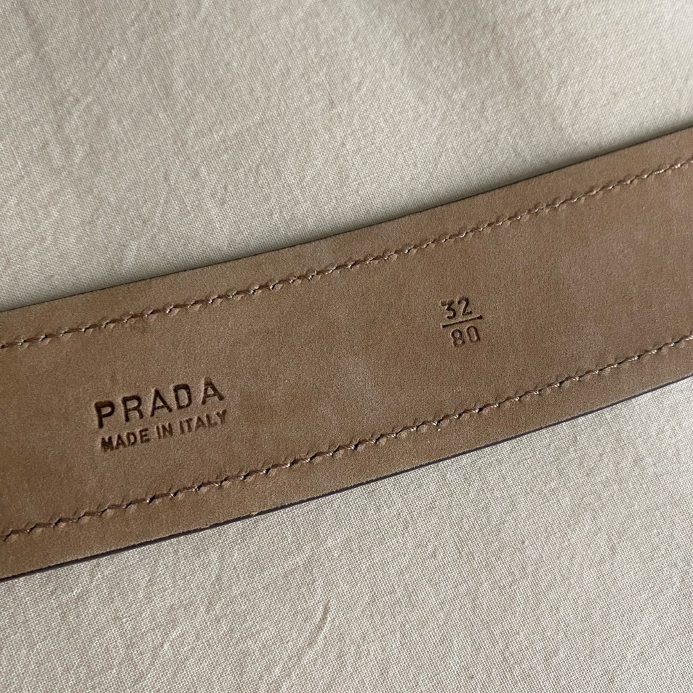 Prada Gold Leather Metallic Belt | Size 32/80 - Picture 8 of 12